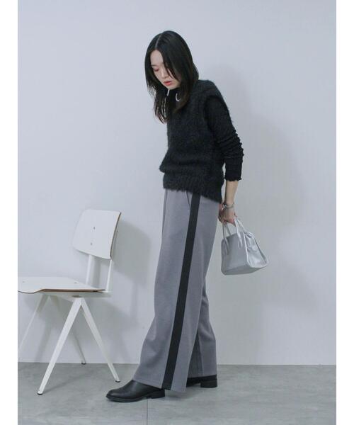 Samansa Mos2 blue（サマンサモスモスブルー）の「◎サイドライントラックパンツ（その他パンツ・レディース・グレー/ブラック/ベージュ・F）」の9枚目の写真