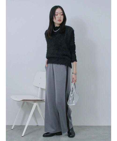 Samansa Mos2 blue（サマンサモスモスブルー）の「◎サイドライントラックパンツ（その他パンツ・レディース・グレー/ブラック/ベージュ・F）」の11枚目の写真