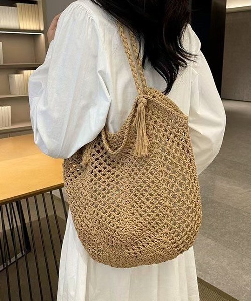 c.u.l(シーユーエル)の「かぎ編み コットンショルダーバッグ cula1066(ショルダーバッグ・レディース・ベージュ/アイボリー・FREE)」の1枚目の写真