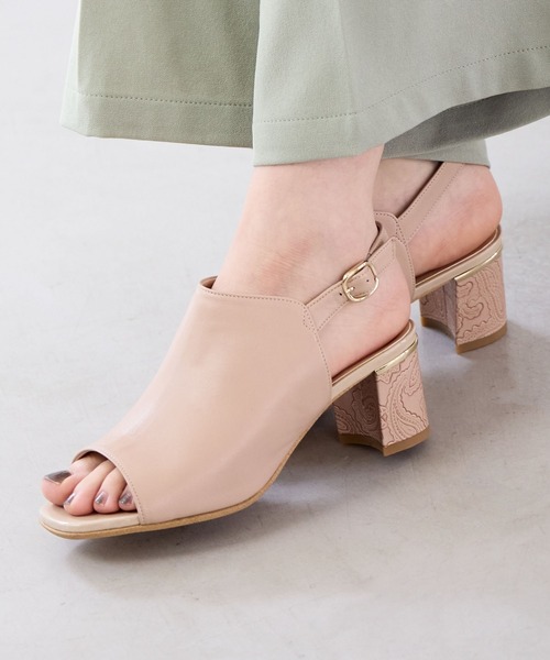 卑弥呼（ヒミコ）の「【Made in Japan】【卑弥呼】【撥水】チャンキーヒールカバードサンダル/653203（サンダル・レディース・ブラック/ベージュ/ブルー/プラチナム・26.5cm/25.5cm/24.5cm/23.5cm/22.5cm/22.0cm/21.5cm/26.0cm/25.0cm/24.0cm/23.0cm）」の6枚目の写真