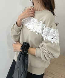 フラワーレーススウェット