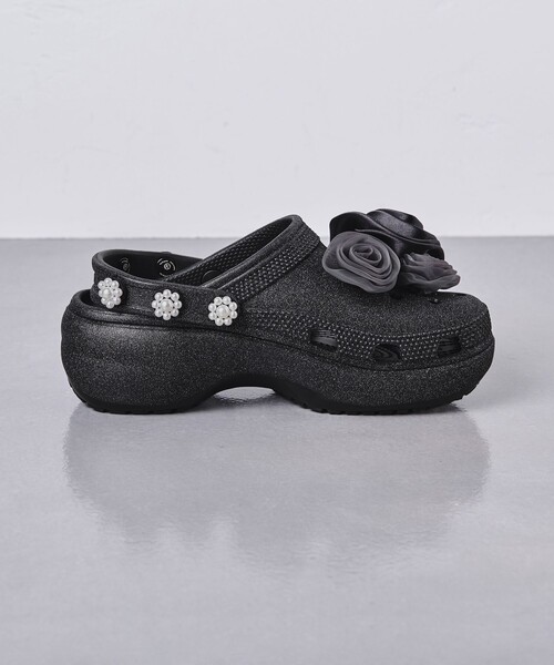 CROCS 国内買付 プラットフォームクロッグ UNITED ARROWS 限定 別注】＜crocs＞クラシック プラットフォーム グリッター