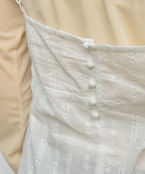 Birthday room（バースデイルーム）の「コットンレースミニキャミワンピース / cotton lace mini camisole one－piece（チュニック・レディース・ホワイト・FREE）」の5枚目の写真