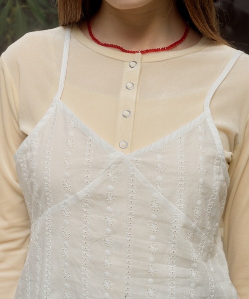 Birthday room（バースデイルーム）の「コットンレースミニキャミワンピース / cotton lace mini camisole one－piece（チュニック・レディース・ホワイト・FREE）」の7枚目の写真