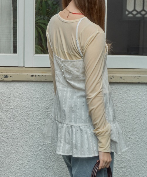 Birthday room（バースデイルーム）の「コットンレースミニキャミワンピース / cotton lace mini camisole one－piece（チュニック・レディース・ホワイト・FREE）」の12枚目の写真