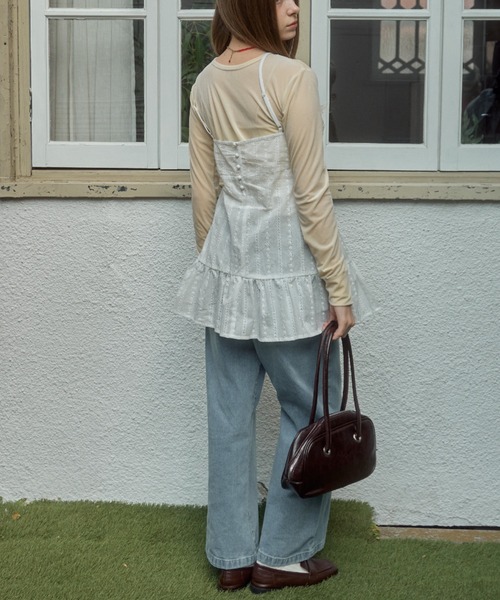 Birthday room（バースデイルーム）の「コットンレースミニキャミワンピース / cotton lace mini camisole one－piece（チュニック・レディース・ホワイト・FREE）」の13枚目の写真