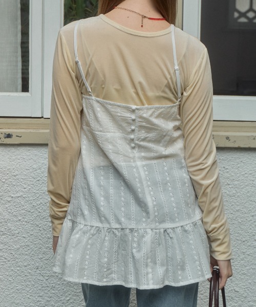 Birthday room（バースデイルーム）の「コットンレースミニキャミワンピース / cotton lace mini camisole one－piece（チュニック・レディース・ホワイト・FREE）」の10枚目の写真