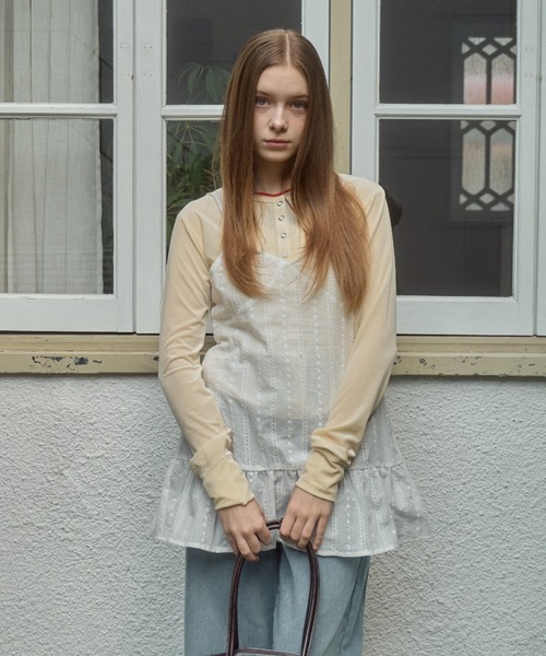 Birthday room（バースデイルーム）の「コットンレースミニキャミワンピース / cotton lace mini camisole one－piece（チュニック・レディース・ホワイト・FREE）」の18枚目の写真