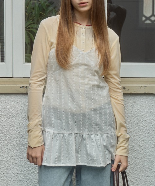 Birthday room（バースデイルーム）の「コットンレースミニキャミワンピース / cotton lace mini camisole one－piece（チュニック・レディース・ホワイト・FREE）」の20枚目の写真