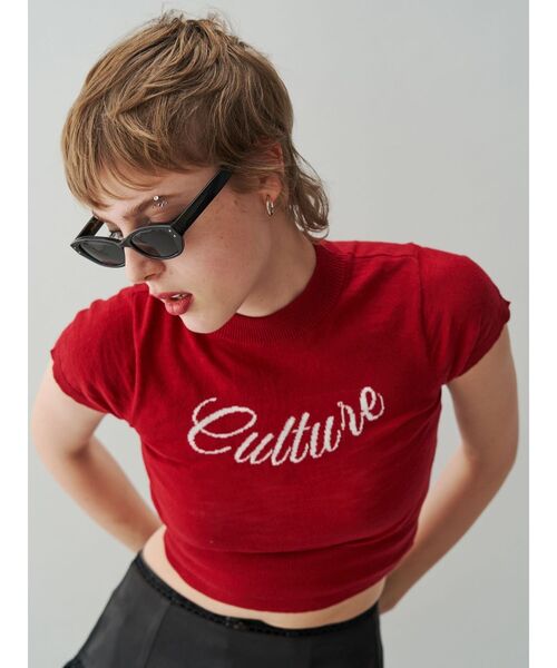 jouetie（ジュエティ）の「ロゴジャガードコンパクトニット サマーニット（ニット/セーター・レディース・オフホワイト/レッド/ブラック・MEDIUM）」の21枚目の写真