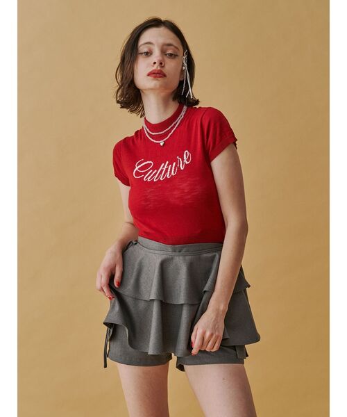 jouetie（ジュエティ）の「ロゴジャガードコンパクトニット サマーニット（ニット/セーター・レディース・オフホワイト/レッド/ブラック・MEDIUM）」の15枚目の写真