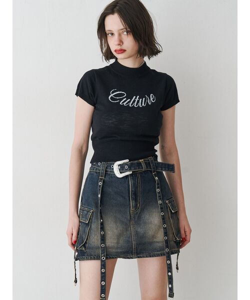 jouetie（ジュエティ）の「ロゴジャガードコンパクトニット サマーニット（ニット/セーター・レディース・オフホワイト/レッド/ブラック・MEDIUM）」の9枚目の写真