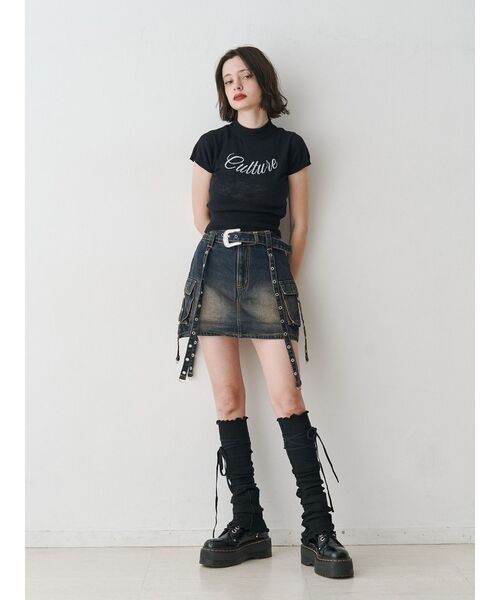 jouetie（ジュエティ）の「ロゴジャガードコンパクトニット サマーニット（ニット/セーター・レディース・オフホワイト/レッド/ブラック・MEDIUM）」の12枚目の写真