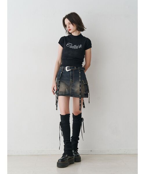 jouetie（ジュエティ）の「ロゴジャガードコンパクトニット サマーニット（ニット/セーター・レディース・オフホワイト/レッド/ブラック・MEDIUM）」の10枚目の写真