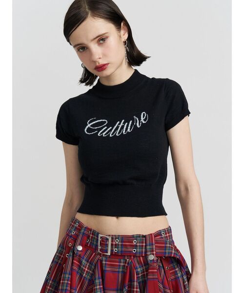 jouetie（ジュエティ）の「ロゴジャガードコンパクトニット サマーニット（ニット/セーター・レディース・オフホワイト/レッド/ブラック・MEDIUM）」の16枚目の写真