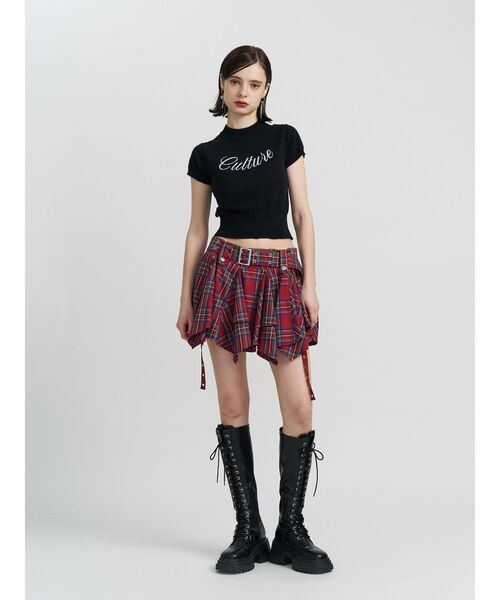 jouetie（ジュエティ）の「ロゴジャガードコンパクトニット サマーニット（ニット/セーター・レディース・オフホワイト/レッド/ブラック・MEDIUM）」の19枚目の写真