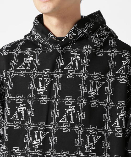 ROYAL FLASH（ロイヤルフラッシュ）の「A.F ARTEFACT/エーエフ・アーティファクト/MONOGRAM PATTERN SWEAT HOODIE（パーカー・メンズ・ブラック・2/3）」の4枚目の写真