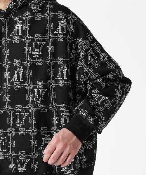 ROYAL FLASH（ロイヤルフラッシュ）の「A.F ARTEFACT/エーエフ・アーティファクト/MONOGRAM PATTERN SWEAT HOODIE（パーカー・メンズ・ブラック・2/3）」の5枚目の写真
