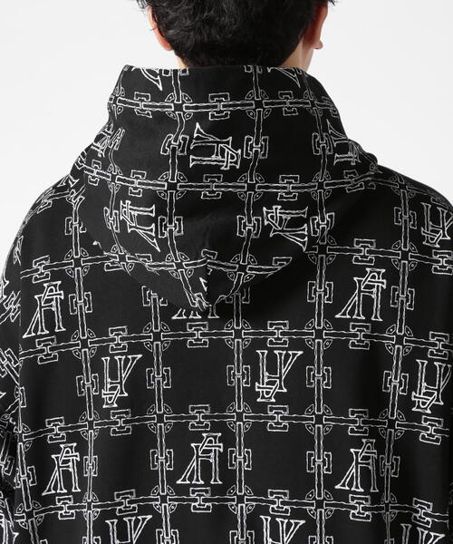 ROYAL FLASH（ロイヤルフラッシュ）の「A.F ARTEFACT/エーエフ・アーティファクト/MONOGRAM PATTERN SWEAT HOODIE（パーカー・メンズ・ブラック・2/3）」の7枚目の写真