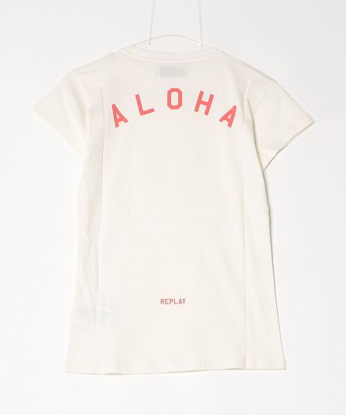 REPLAY（リプレイ）の「スキニーフィットコットンジャージーALOHAプリントTシャツ（Tシャツ/カットソー・レディース・アイボリー・MEDIUM/SMALL/X-SMALL）」の2枚目の写真