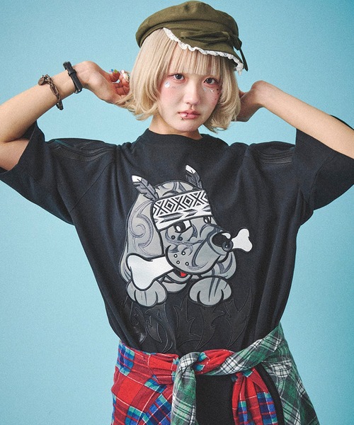 GALFY(ガルフィー)の「【GALFY/ガルフィー】部族長Tシャツ(Tシャツ/カットソー・メンズ・オフホワイト/ブラック/グレイッシュベージュ・L/XL)」の3枚目の写真