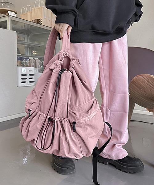 Miniministore(ミニミニストア)の「リュックサック ナイロン ドローコード(バックパック/リュック・レディース・カーキ/ブラック/ブルー/ピンク・FREE)」の16枚目の写真