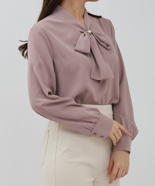 ASTORIA ODIER（アストリアオディール）の「マルチリボンタイブラウス（シャツ/ブラウス・レディース・ベージュ/スモークピンク/グレイッシュブルー/ホワイト・MEDIUM）」の17枚目の写真