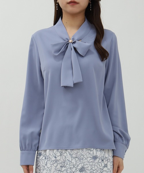 ASTORIA ODIER（アストリアオディール）の「マルチリボンタイブラウス（シャツ/ブラウス・レディース・ベージュ/スモークピンク/グレイッシュブルー/ホワイト・MEDIUM）」の14枚目の写真