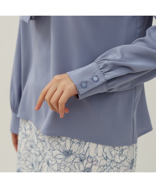 ASTORIA ODIER（アストリアオディール）の「マルチリボンタイブラウス（シャツ/ブラウス・レディース・ベージュ/スモークピンク/グレイッシュブルー/ホワイト・MEDIUM）」の11枚目の写真