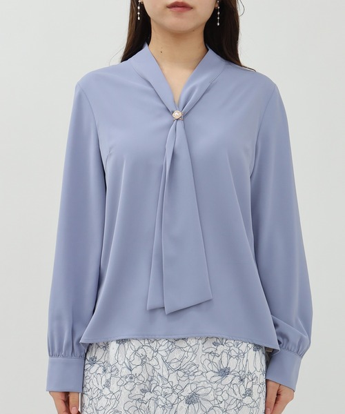 ASTORIA ODIER（アストリアオディール）の「マルチリボンタイブラウス（シャツ/ブラウス・レディース・ベージュ/スモークピンク/グレイッシュブルー/ホワイト・MEDIUM）」の10枚目の写真