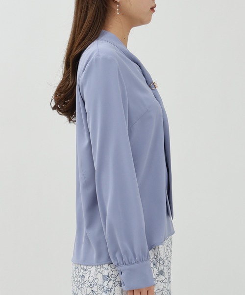 ASTORIA ODIER（アストリアオディール）の「マルチリボンタイブラウス（シャツ/ブラウス・レディース・ベージュ/スモークピンク/グレイッシュブルー/ホワイト・MEDIUM）」の9枚目の写真