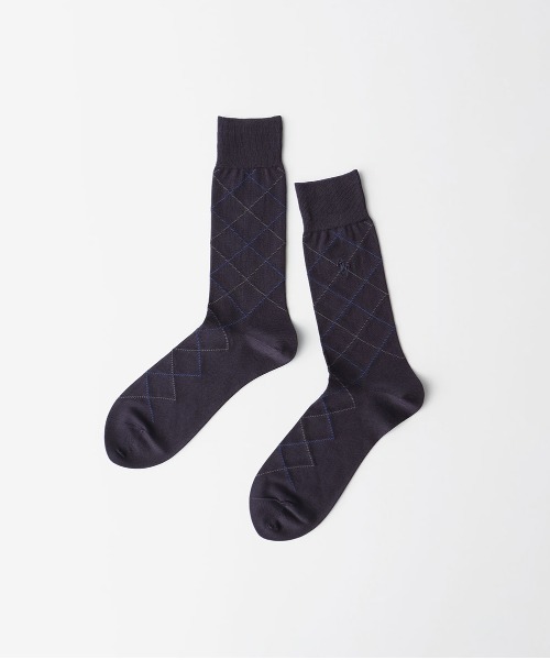 POLO RALPH LAUREN(ポロ ラルフ ローレン)の「POLO RALPH LAUREN 抗菌防臭 チェック ビジネスソックス 02042384(ソックス/靴下・メンズ・ダークネイビー/ブラック/チャコール/ネイビー・M/S/L)」の4枚目の写真