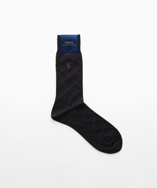 POLO RALPH LAUREN(ポロ ラルフ ローレン)の「POLO RALPH LAUREN 抗菌防臭 チェック ビジネスソックス 02042384(ソックス/靴下・メンズ・ダークネイビー/ブラック/チャコール/ネイビー・M/S/L)」の6枚目の写真