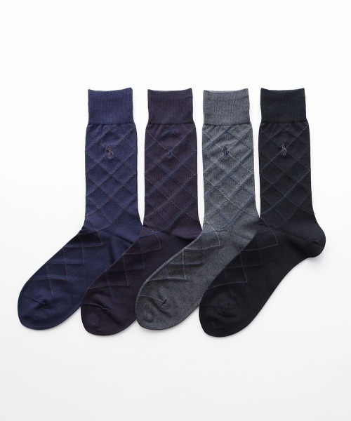 POLO RALPH LAUREN(ポロ ラルフ ローレン)の「POLO RALPH LAUREN 抗菌防臭 チェック ビジネスソックス 02042384(ソックス/靴下・メンズ・ダークネイビー/ブラック/チャコール/ネイビー・M/S/L)」の7枚目の写真
