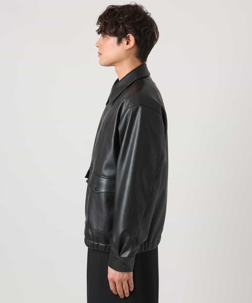 a.v.v(アーヴェヴェ)の「【洗濯機で洗える】フェイクレザーブルゾン(ブルゾン・メンズ・ブラック・46/48)」の9枚目の写真