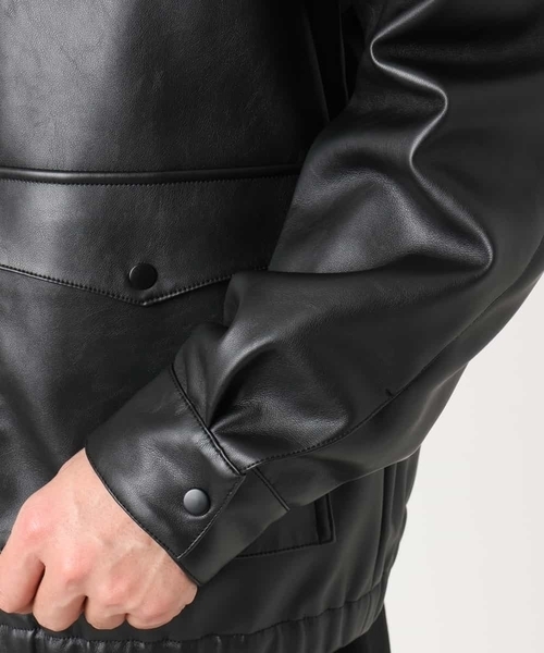 a.v.v(アーヴェヴェ)の「【洗濯機で洗える】フェイクレザーブルゾン(ブルゾン・メンズ・ブラック・46/48)」の13枚目の写真