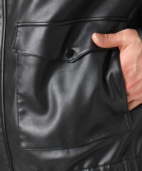 a.v.v(アーヴェヴェ)の「【洗濯機で洗える】フェイクレザーブルゾン(ブルゾン・メンズ・ブラック・46/48)」の15枚目の写真