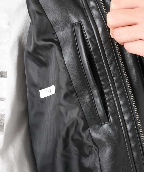 a.v.v(アーヴェヴェ)の「【洗濯機で洗える】フェイクレザーブルゾン(ブルゾン・メンズ・ブラック・46/48)」の18枚目の写真