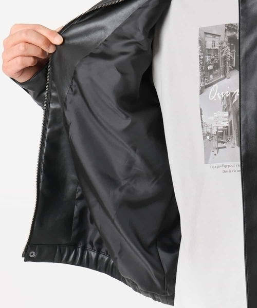a.v.v(アーヴェヴェ)の「【洗濯機で洗える】フェイクレザーブルゾン(ブルゾン・メンズ・ブラック・46/48)」の19枚目の写真