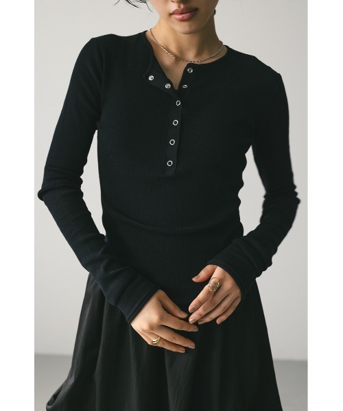 STYLEMIXER ヘンリーネックシアーニット 春服 STYLEMIXER(スタイルミキサー)の「【ベストセラー】ヘンリー