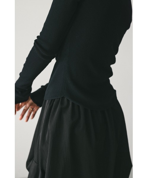 STYLEMIXER(スタイルミキサー)の「【ベストセラー】ヘンリーネックシアーニット 春服(ニット/セーター・レディース・ブラック/ホワイト/ライム/ブラウン・FREE)」の22枚目の写真