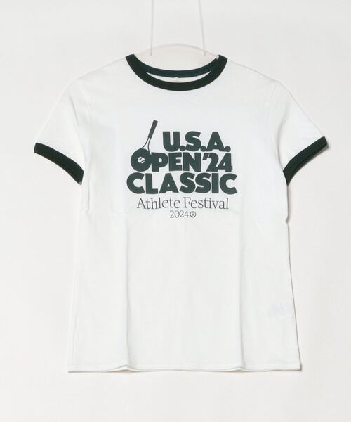 RITA(リタ)の「RITA / リタ TRIM T (U.S.A) トリムTシャツ リンガーTシャツ プリント(Tシャツ/カットソー・レディース・グリーン・FREE)」の1枚目の写真
