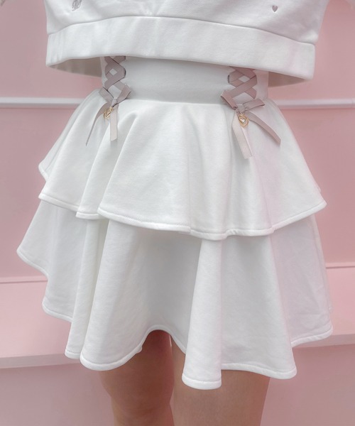 ROJITA（ロジータ）の「【セットアップ対応】裏毛ティアードレースアップスカート（スカート・レディース・ブラック/ピンク/ホワイト/グレー・FREE）」の13枚目の写真