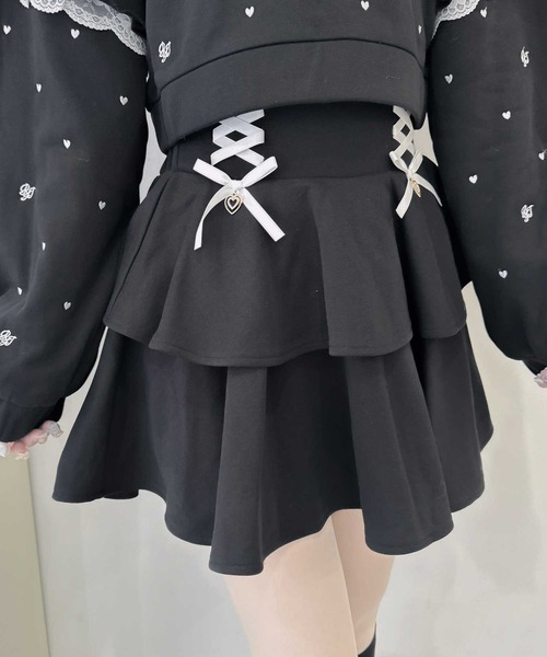 ROJITA（ロジータ）の「【セットアップ対応】裏毛ティアードレースアップスカート（スカート・レディース・ブラック/ピンク/ホワイト/グレー・FREE）」の9枚目の写真