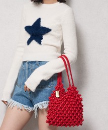 jouetie（ジュエティ）の「【jouetie/ジュエティ】ロゴ巾着付　ビーズ編みバッグ（ハンドバッグ）」