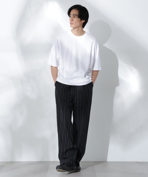 NANO universe（ナノユニバース）の「Anti Soaked(R)  汗染み防止 クルーネック ビッグシルエットTシャツ（Tシャツ/カットソー・メンズ・ホワイト/ブラック/トップグレー/ダークブルー・S/M/L）」の8枚目の写真