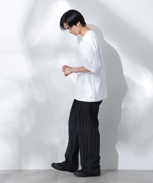 NANO universe（ナノユニバース）の「Anti Soaked(R)  汗染み防止 クルーネック ビッグシルエットTシャツ（Tシャツ/カットソー・メンズ・ホワイト/ブラック/トップグレー/ダークブルー・S/M/L）」の9枚目の写真