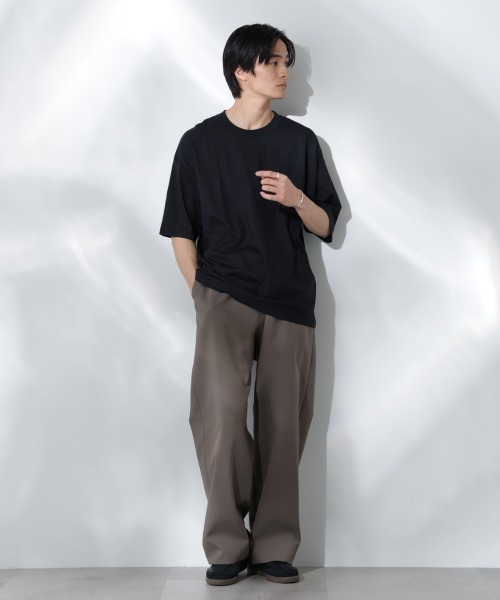 NANO universe（ナノユニバース）の「Anti Soaked(R)  汗染み防止 クルーネック ビッグシルエットTシャツ（Tシャツ/カットソー・メンズ・ホワイト/ブラック/トップグレー/ダークブルー・S/M/L）」の16枚目の写真