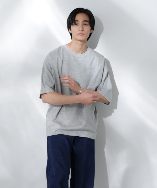 NANO universe（ナノユニバース）の「Anti Soaked(R)  汗染み防止 クルーネック ビッグシルエットTシャツ（Tシャツ/カットソー・メンズ・ホワイト/ブラック/トップグレー/ダークブルー・S/M/L）」の19枚目の写真