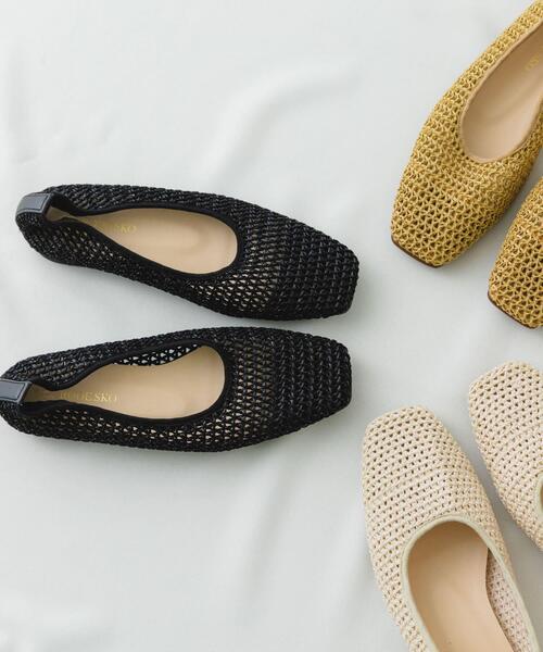 RODE SKO(ロデスコ)の「スクエアメッシュフラットシューズ(バレエシューズ・レディース・ブラック/アイボリー/ベージュ・36/38/37)」の15枚目の写真